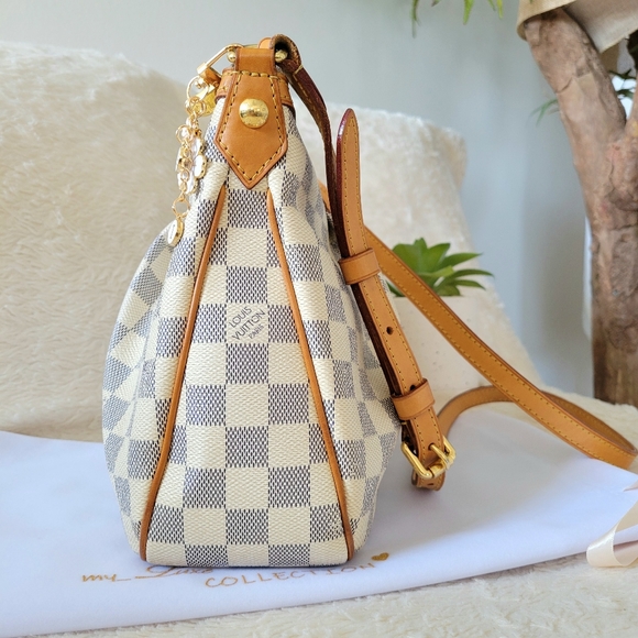 Discontinued ❤ Authentic LV Siracusa PM Damier Azur Crossbody Bag - Picture 10 of 16